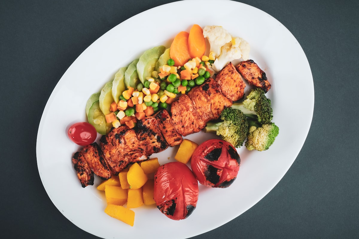 Healthy dinner plating